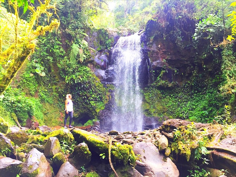 Things to do in Boquete Panama - girl with waterfall